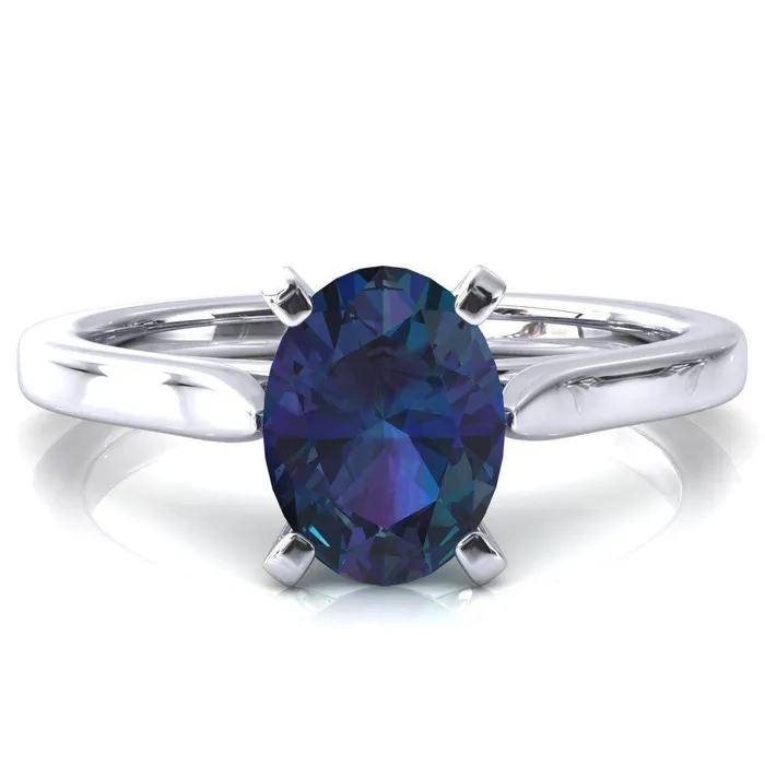 Fire Brilliance Rings Darci Oval Alexandrite 4 Prong Cathedral Solitaire Engagement Ring Fire Brilliance Rings Darci Oval Alexandrite 4 Prong Cathedral Solitaire Engagement Ring