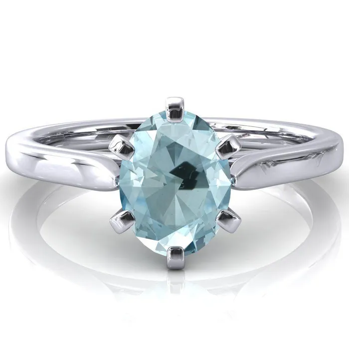 Fire Brilliance Rings Darci Oval Aqua Blue Spinel 6 Prong Cathedral Solitaire Engagement Ring Fire Brilliance Rings Darci Oval Aqua Blue Spinel 6 Prong Cathedral Solitaire Engagement Ring