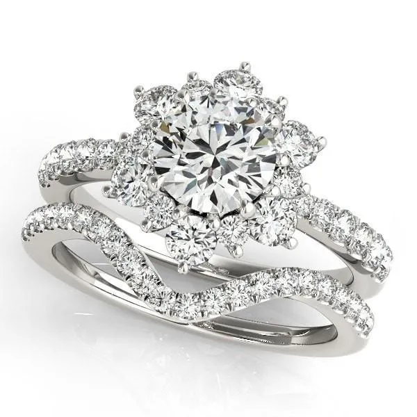 Fire Brilliance Rings Hana Round Center Stone Cathedral Halo Engagement Ring