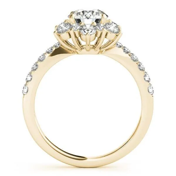 Fire Brilliance Rings Hana Round Center Stone Cathedral Halo Engagement Ring