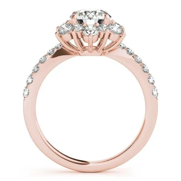 Fire Brilliance Rings Hana Round Center Stone Cathedral Halo Engagement Ring