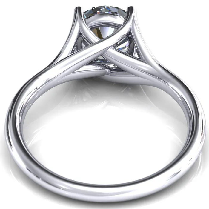 Fire Brilliance Rings Kingsley Round Center Stone 4 Prong Split Shank Comfort Fit Ring