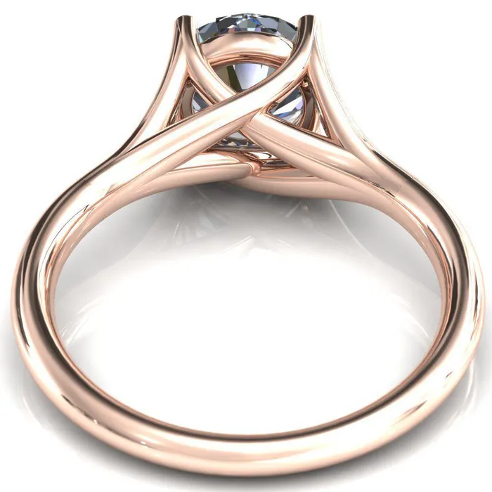 Fire Brilliance Rings Kingsley Round Center Stone 4 Prong Split Shank Comfort Fit Ring