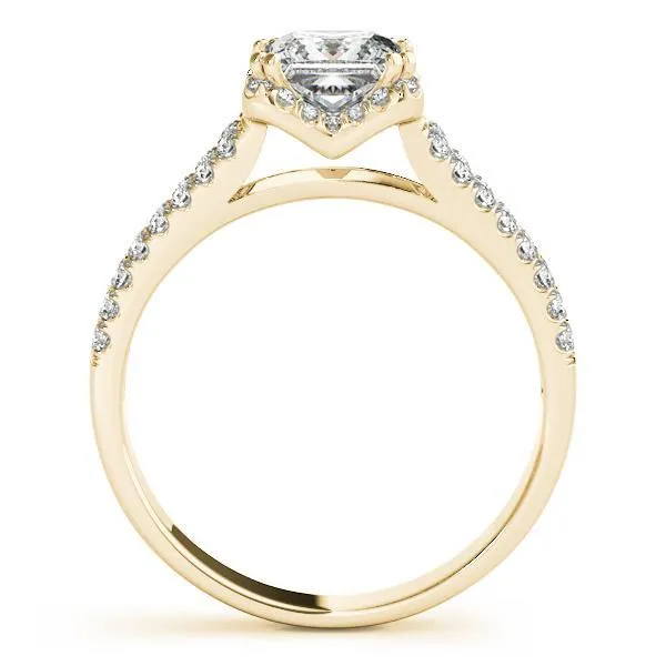 Fire Brilliance Rings Lena PrincessSquare Moissanite Split Shank Halo Engagement Ring