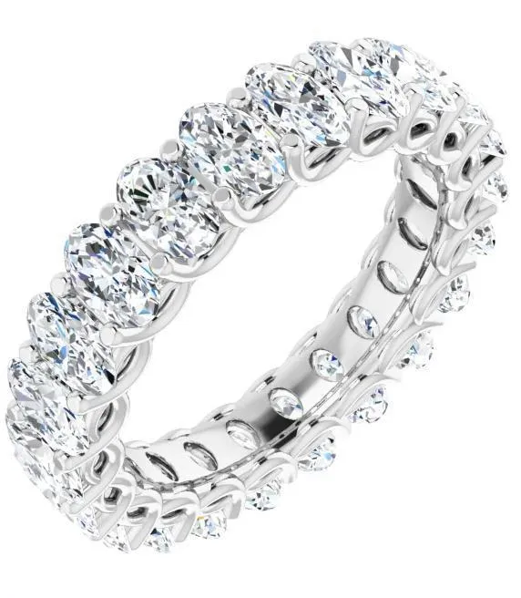 Fire Brilliance Rings Prestine Oval Moissanite Full Eternity Band
