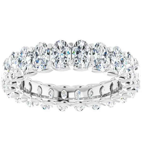 Fire Brilliance Rings Prestine Oval Moissanite Full Eternity Band