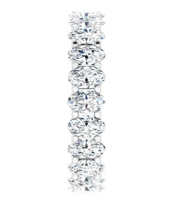 Fire Brilliance Rings Prestine Oval Moissanite Full Eternity Band