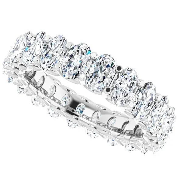 Fire Brilliance Rings Prestine Oval Moissanite Full Eternity Band