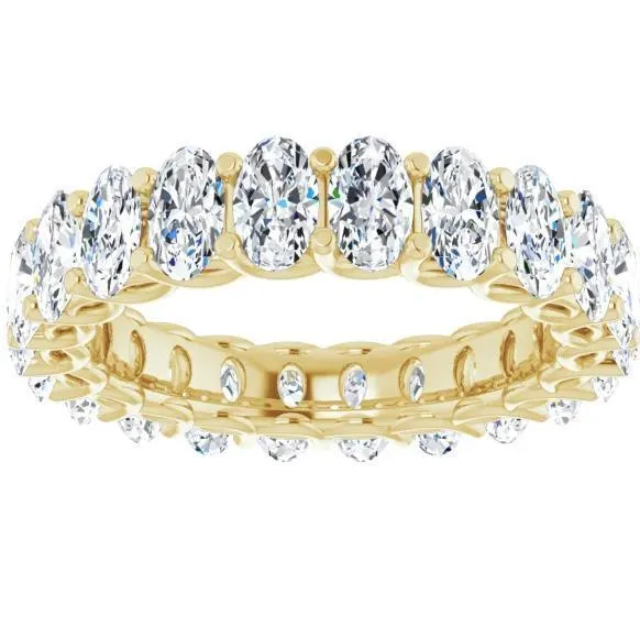 Fire Brilliance Rings Prestine Oval Moissanite Full Eternity Band