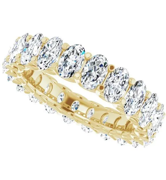 Fire Brilliance Rings Prestine Oval Moissanite Full Eternity Band