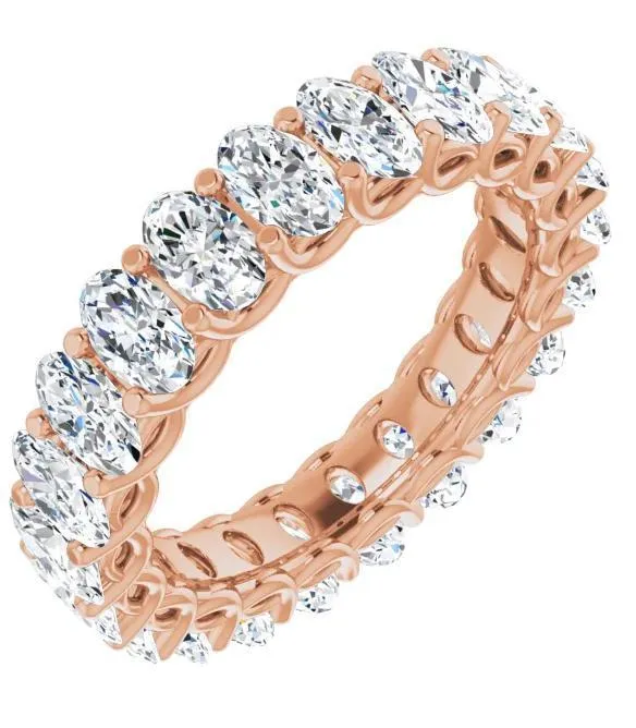 Fire Brilliance Rings Prestine Oval Moissanite Full Eternity Band