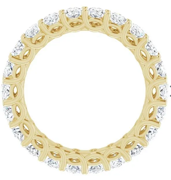 Fire Brilliance Rings Prestine Oval Moissanite Full Eternity Band