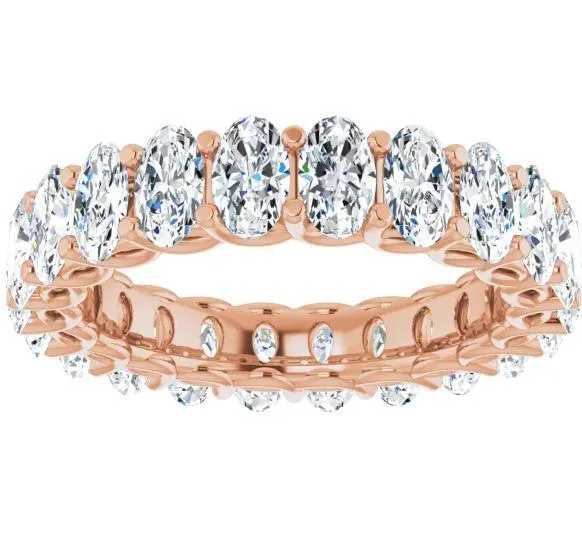 Fire Brilliance Rings Prestine Oval Moissanite Full Eternity Band