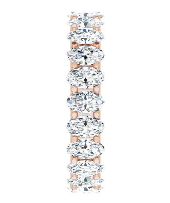 Fire Brilliance Rings Prestine Oval Moissanite Full Eternity Band