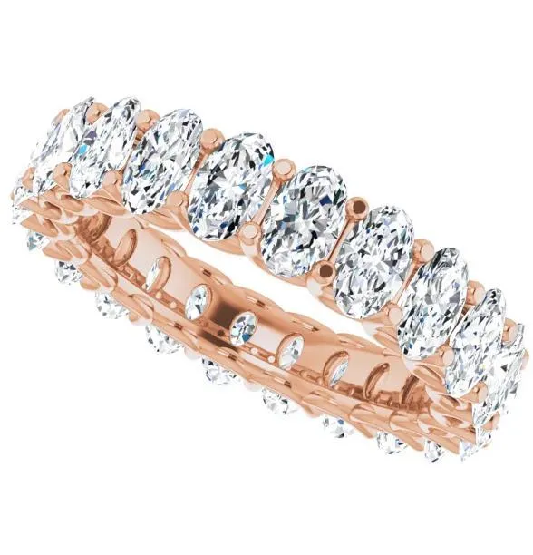 Fire Brilliance Rings Prestine Oval Moissanite Full Eternity Band