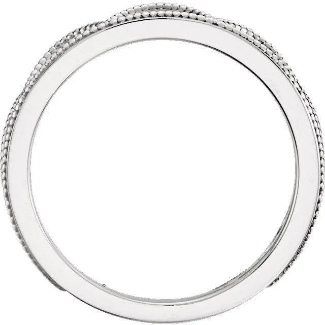 Fire Brilliance Rings Royal Milgrain Crown Stackable Band