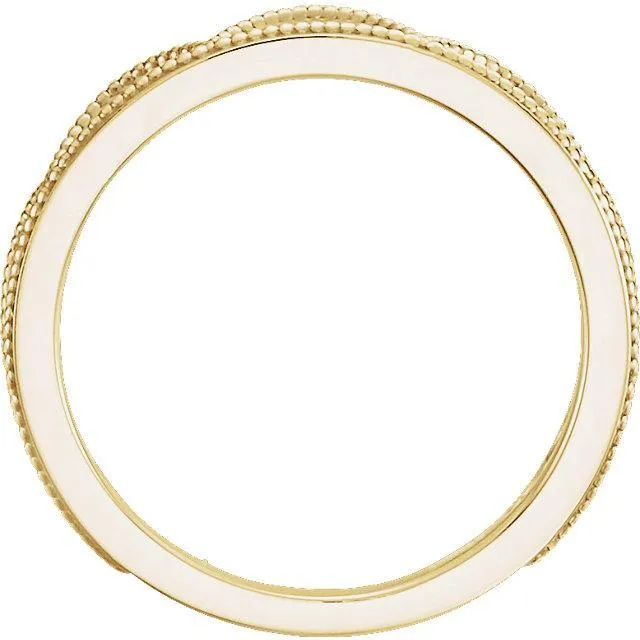 Fire Brilliance Rings Royal Milgrain Crown Stackable Band