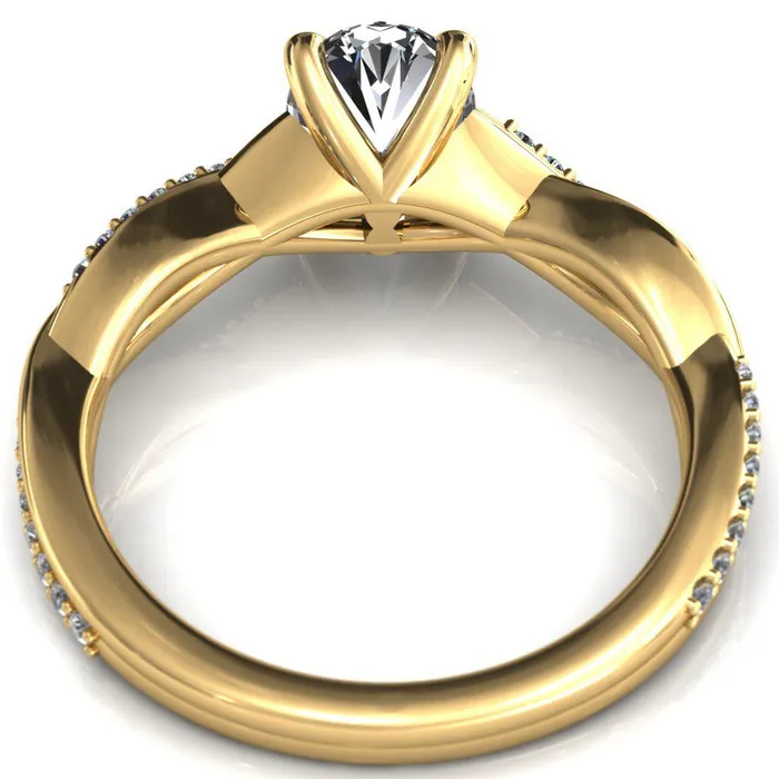 Fire Brilliance Rings Shana Oval Center Stone 4 Claw Prong 12 Infinity Diamond Accent Ring Engagement Ring