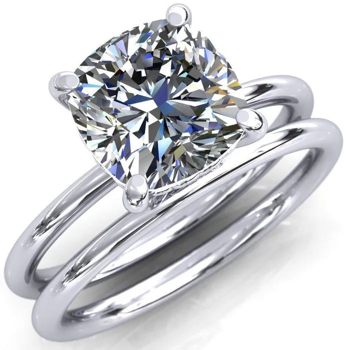 Fire Brilliance Rings Sweet Cushion Center Stone Central Heart Arabesque Engagement Ring
