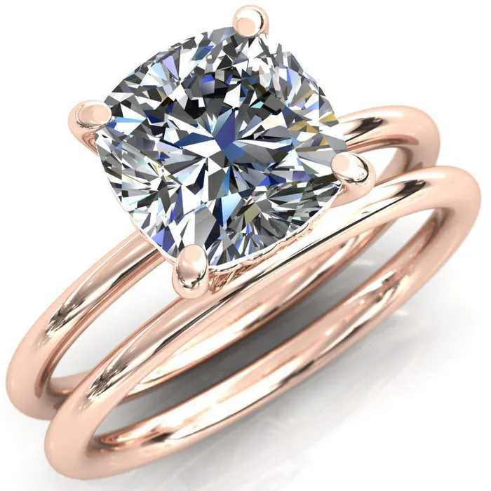Fire Brilliance Rings Sweet Cushion Center Stone Central Heart Arabesque Engagement Ring