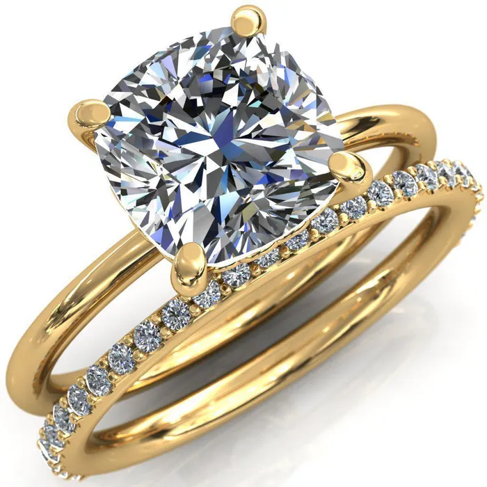 Fire Brilliance Rings Sweet Cushion Center Stone Central Heart Arabesque Engagement Ring