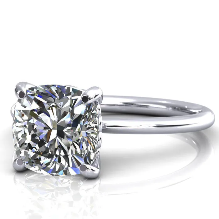 Fire Brilliance Rings Sweet Cushion Center Stone Central Heart Arabesque Engagement Ring
