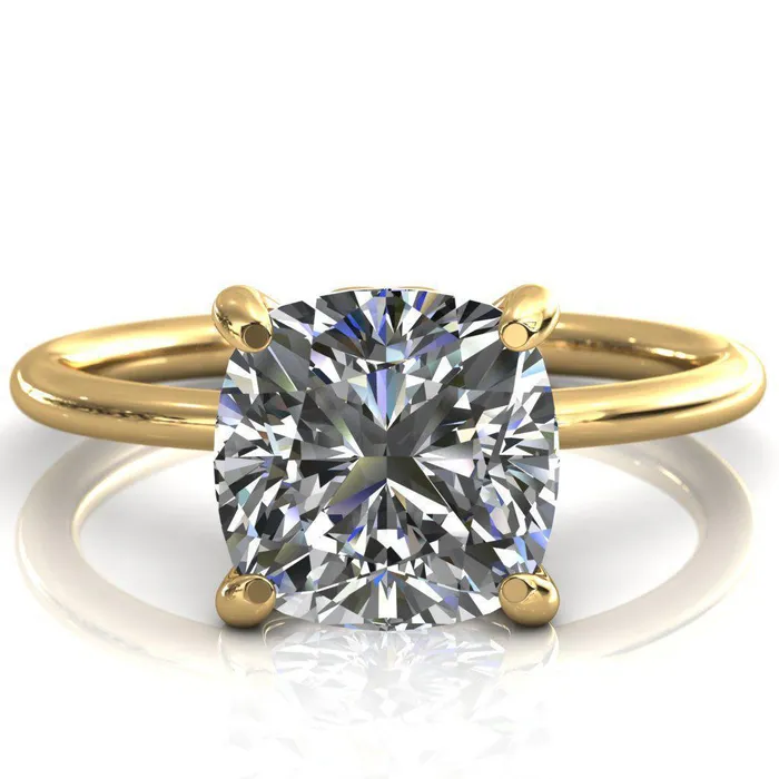 Fire Brilliance Rings Sweet Cushion Center Stone Central Heart Arabesque Engagement Ring