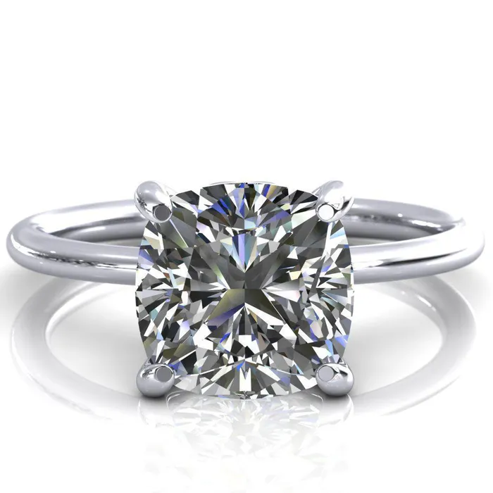 Fire Brilliance Rings Sweet Cushion Center Stone Central Heart Arabesque Engagement Ring