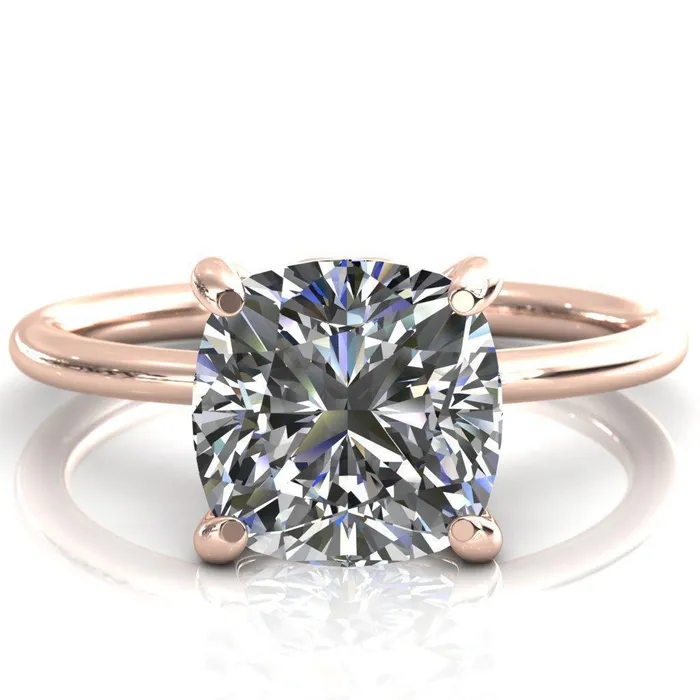 Fire Brilliance Rings Sweet Cushion Center Stone Central Heart Arabesque Engagement Ring