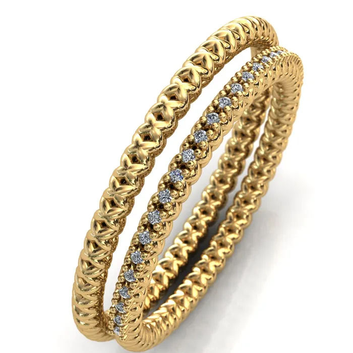 Fire Brilliance Rings Tie the Knot Round Cut Gems Couples Full Eternity Matching TwoBand Set