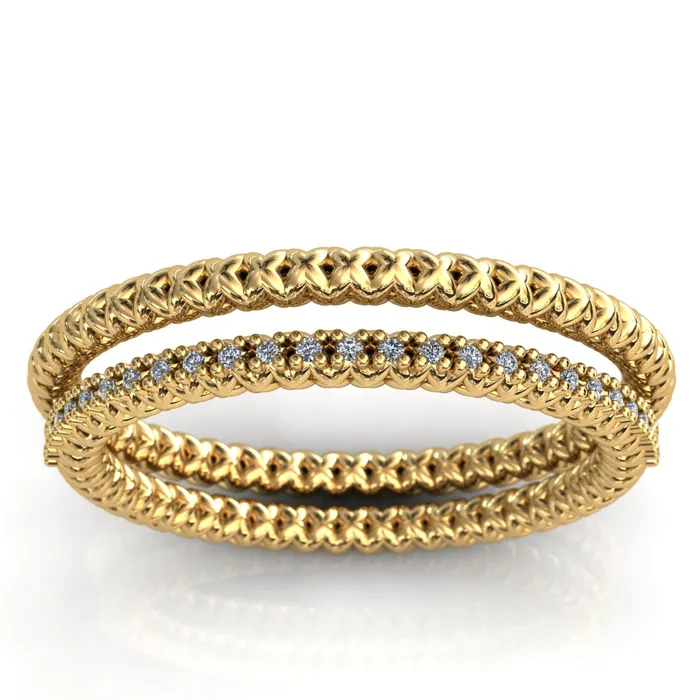 Fire Brilliance Rings Tie the Knot Round Cut Gems Couples Full Eternity Matching TwoBand Set