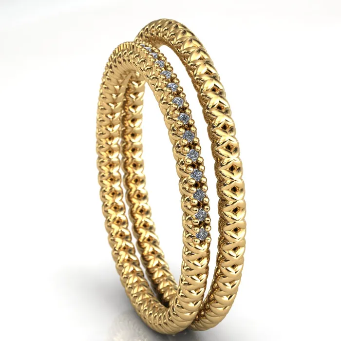 Fire Brilliance Rings Tie the Knot Round Cut Gems Couples Full Eternity Matching TwoBand Set