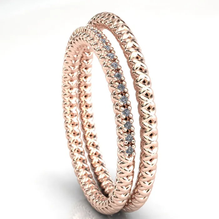 Fire Brilliance Rings Tie the Knot Round Cut Gems Couples Full Eternity Matching TwoBand Set