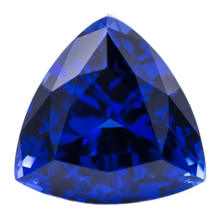 Fire Brilliance Rings Trillion FAB LabGrown Blue Sapphire Gems