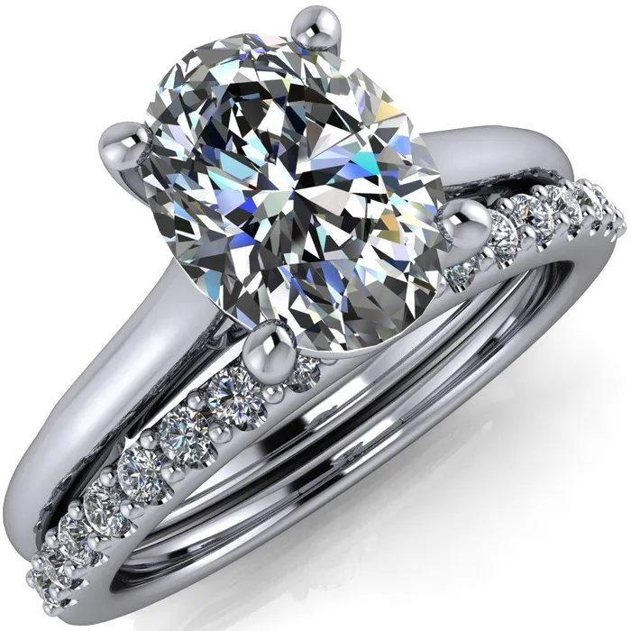 Fire Brilliance Rings Willie Oval Center Stone Bow Under Cathedral Engagement Ring Fire Brilliance Rings Willie Oval Center Stone Bow Under Cathedral Engagement Ring