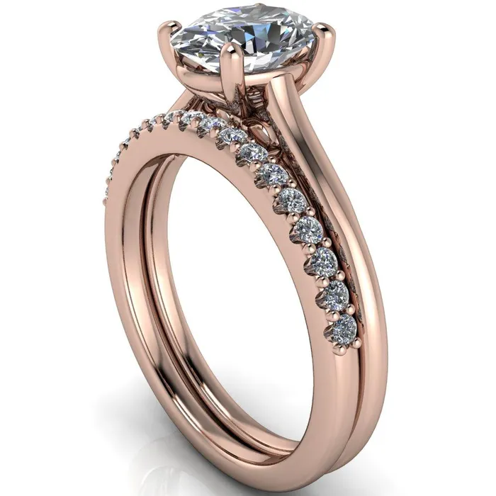 Fire Brilliance Rings Willie Oval Center Stone Bow Under Cathedral Engagement Ring