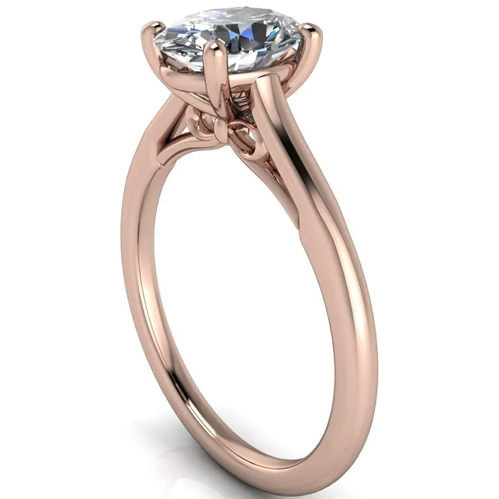 Fire Brilliance Rings Willie Oval Center Stone Bow Under Cathedral Engagement Ring