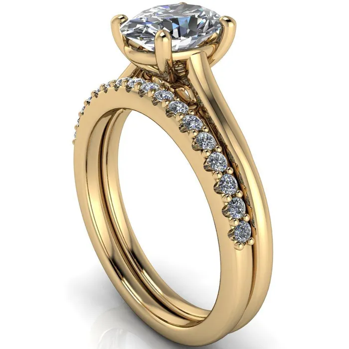 Fire Brilliance Rings Willie Oval Center Stone Bow Under Cathedral Engagement Ring