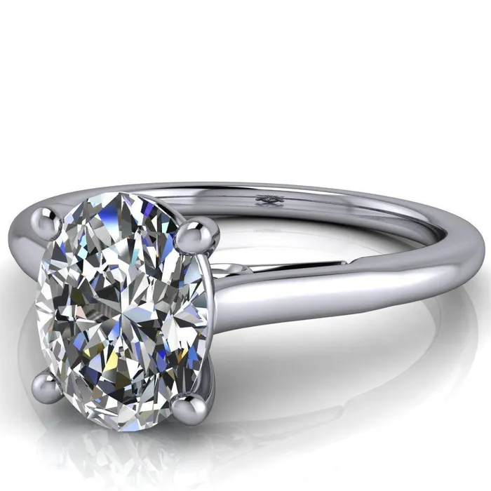 Fire Brilliance Rings Willie Oval Center Stone Bow Under Cathedral Engagement Ring