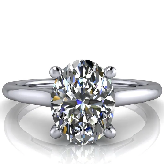 Fire Brilliance Rings Willie Oval Center Stone Bow Under Cathedral Engagement Ring
