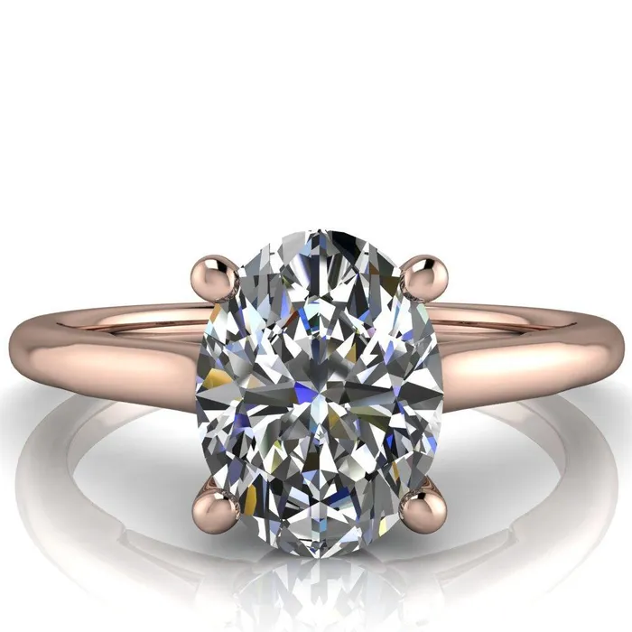 Fire Brilliance Rings Willie Oval Center Stone Bow Under Cathedral Engagement Ring