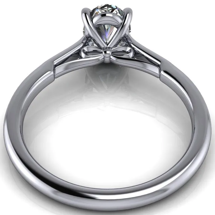 Fire Brilliance Rings Willie Oval Center Stone Bow Under Cathedral Engagement Ring