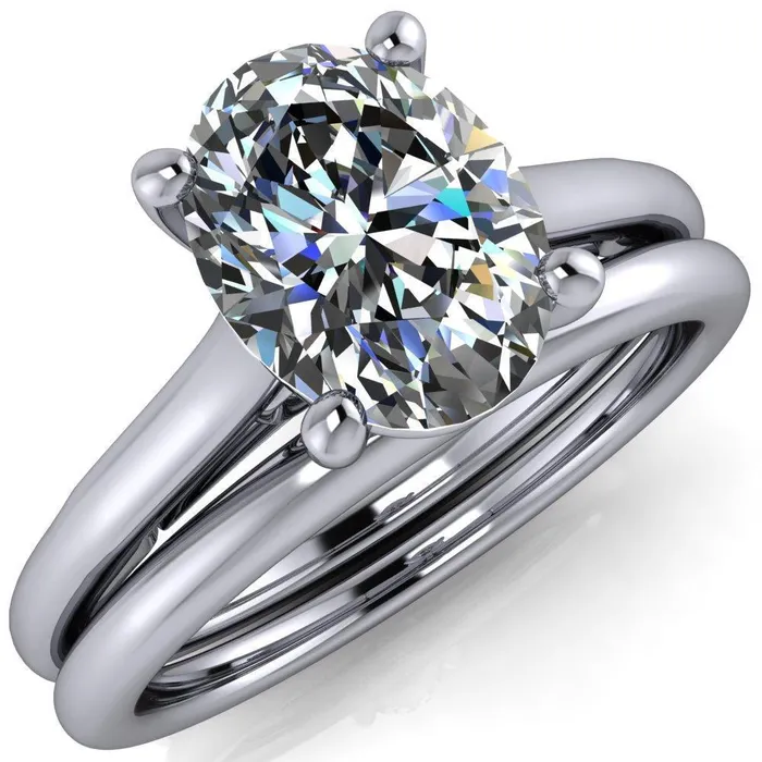 Fire Brilliance Rings Willie Oval Center Stone Bow Under Cathedral Engagement Ring