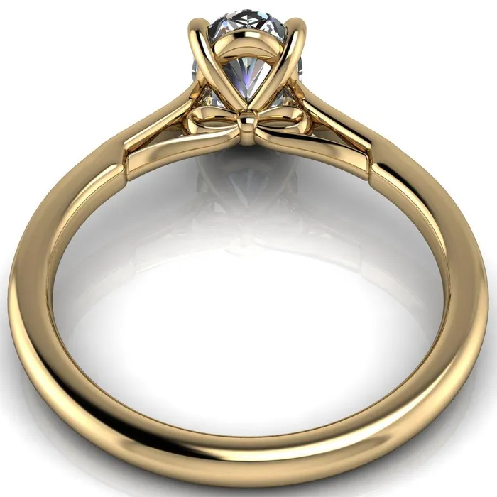 Fire Brilliance Rings Willie Oval Center Stone Bow Under Cathedral Engagement Ring