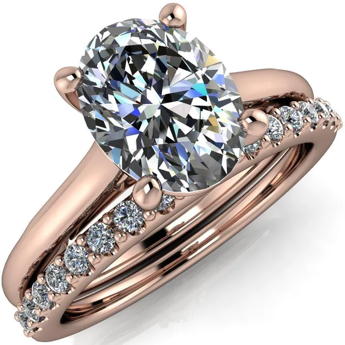 Fire Brilliance Rings Willie Oval Center Stone Bow Under Cathedral Engagement Ring