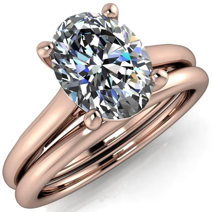 Fire Brilliance Rings Willie Oval Center Stone Bow Under Cathedral Engagement Ring