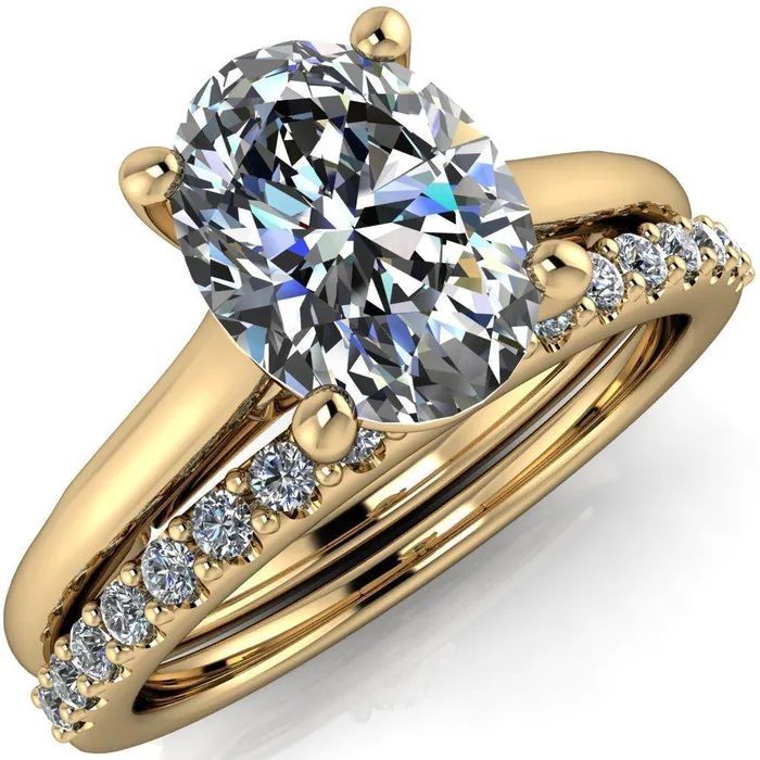 Fire Brilliance Rings Willie Oval Center Stone Bow Under Cathedral Engagement Ring