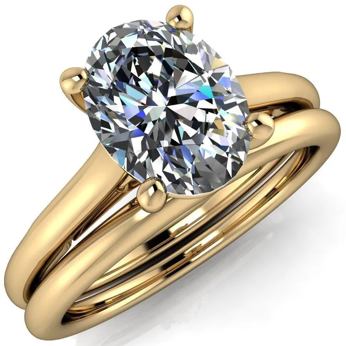 Fire Brilliance Rings Willie Oval Center Stone Bow Under Cathedral Engagement Ring