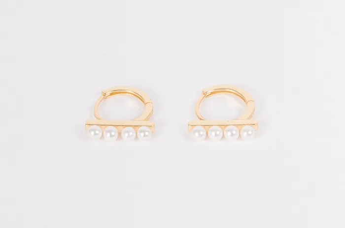 Gatsby Pearl Huggies Hey June Earrings