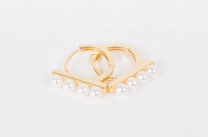 Gatsby Pearl Huggies Hey June Earrings